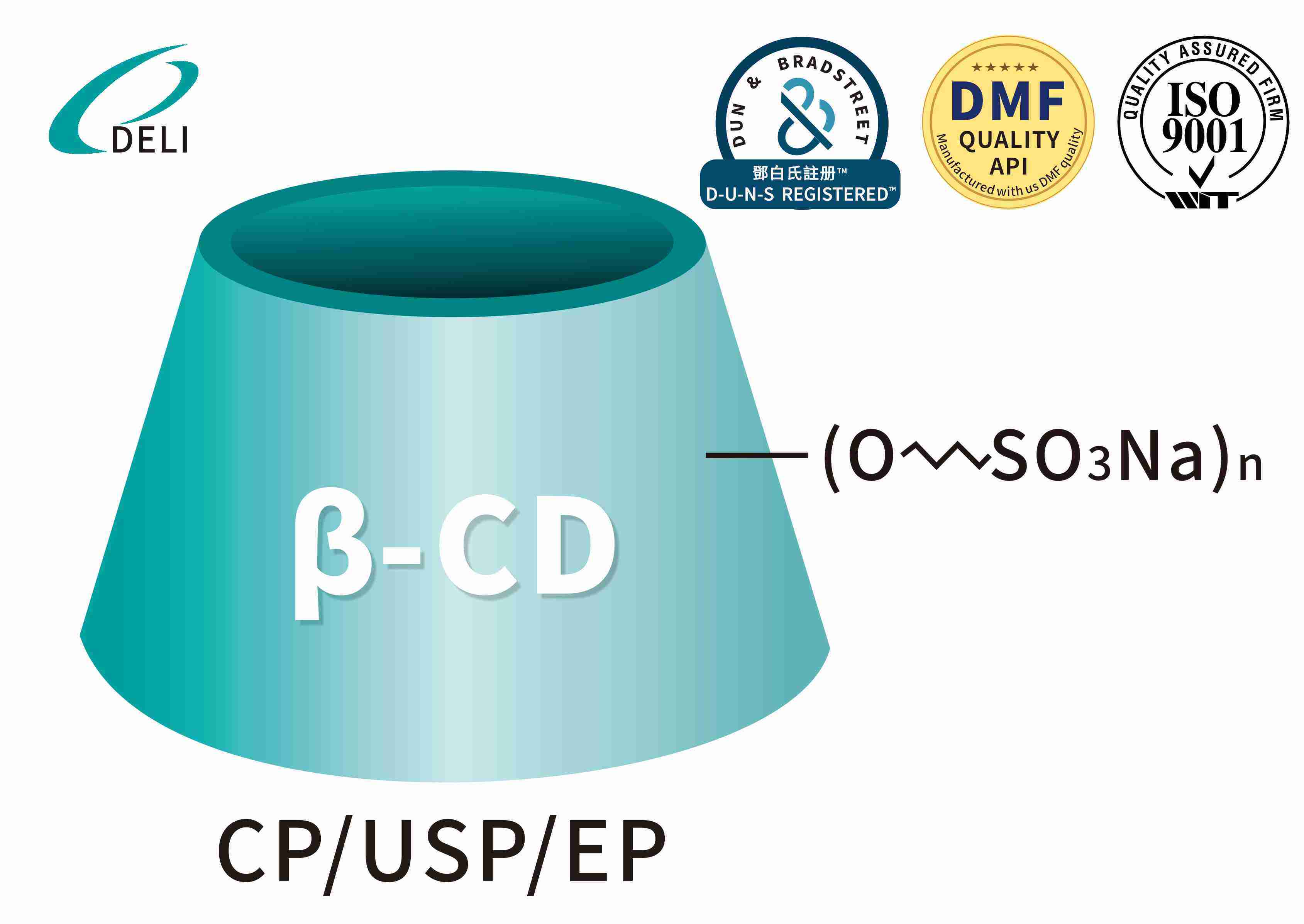 EP ແລະ USP Grade Grade Gresadex sulfobutyl ether sodium invipient api